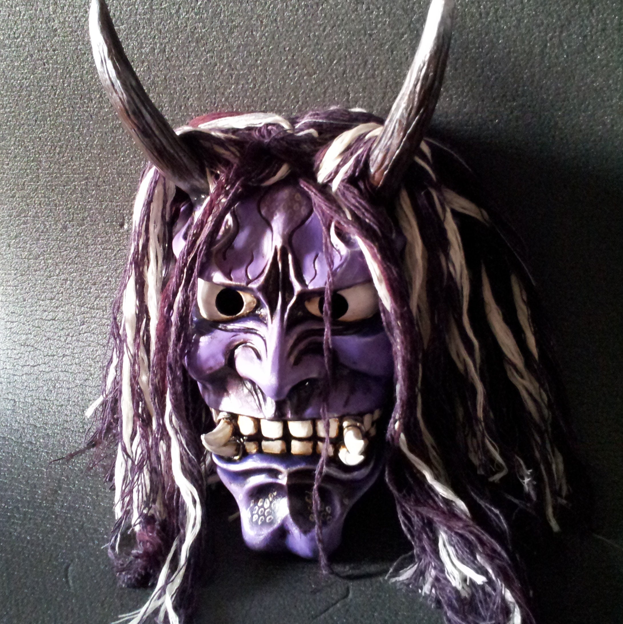 Hannya Mask Oni Kabuki Japanese Demon Noh Home Decor Wall Evil Etsy