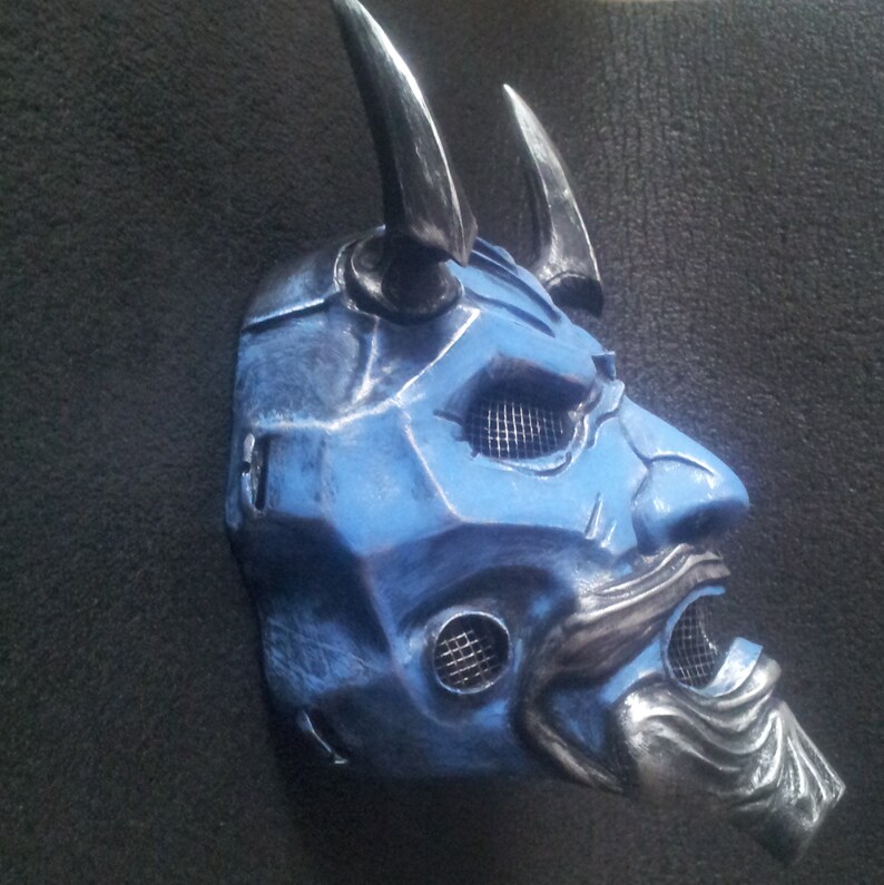 Oni Mask Samurai Assassin Demon Home Decor Wall Ninja Warrior Etsy