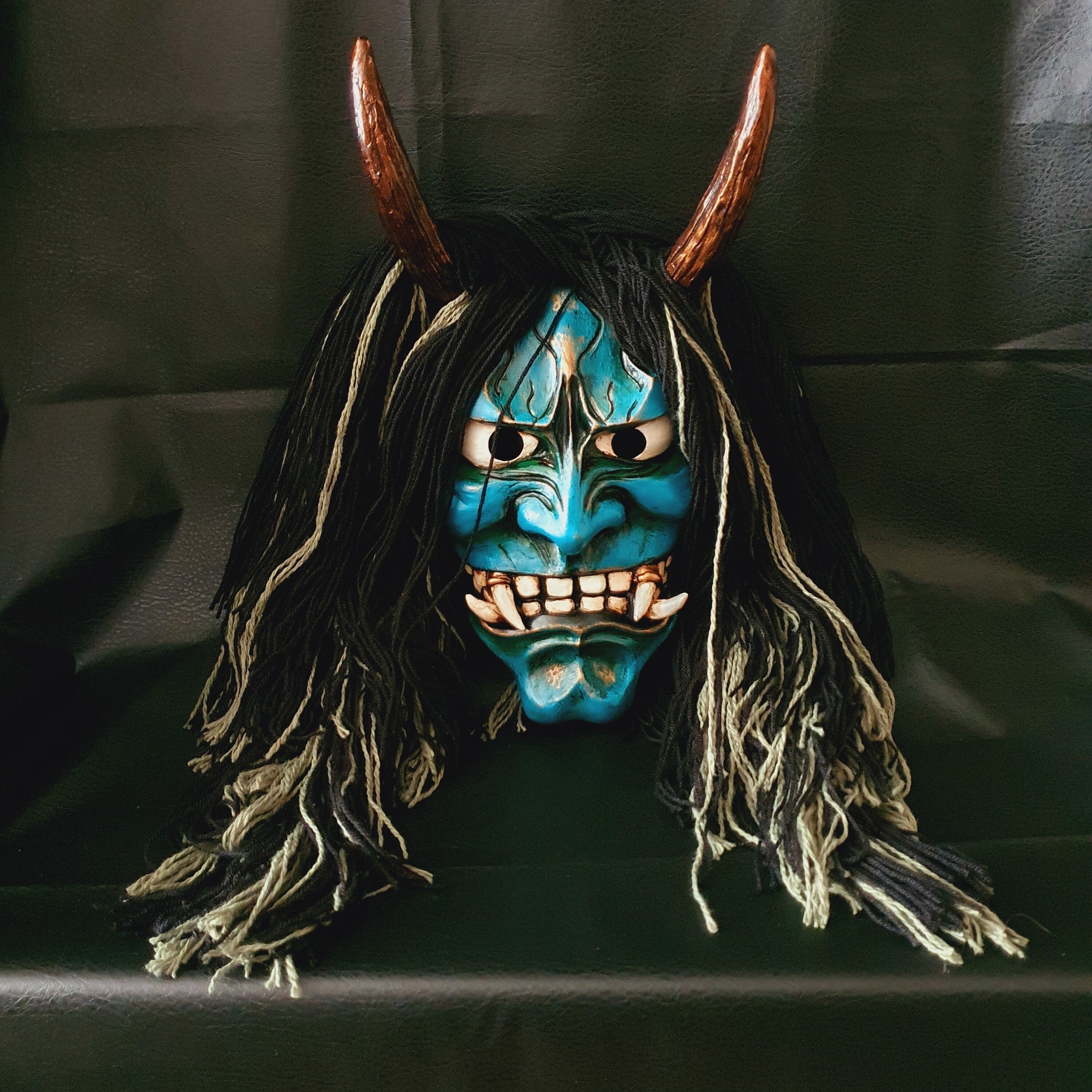 Oni Máscara Hannya Kabuki Demonio Japonés Samurai Asesino Noh Etsy