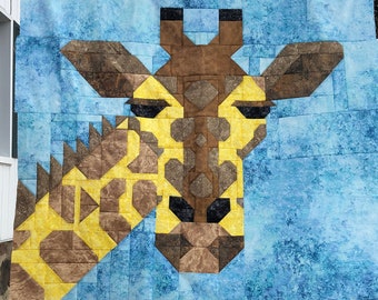 Mönster för giraffquilt, PDF-djurquilt för baby, applikationsmönster direkt nedladdning