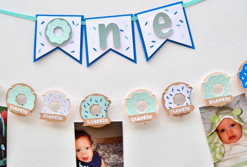 High chair banner Donut First year milestones banner Donut banner Donut grow up high chair banner,Donut high chair banner