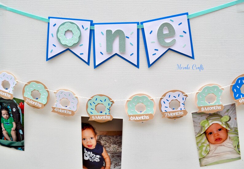 High chair banner Donut First year milestones banner Donut banner Donut grow up high chair banner,Donut high chair banner