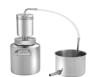 LETIME Hydrosol Distiller, Fresh Hydrosol Maker, Easy-to-use Portable Stainless Steel Steam Distillation for Herb Extraction