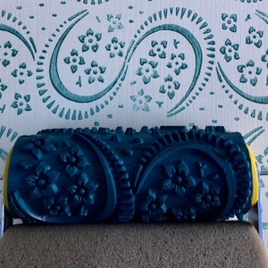 Pattern paint rollerNo6,EIGHT PATTERN-, Rubber roller, Wall decor roller, 15cm,  patterned paint roller designs