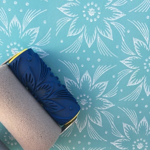 Pattern paint roller, SUNFLOWER ,Wall roller, Wall decor, Pattern, 15cm, patterned paint roller designs