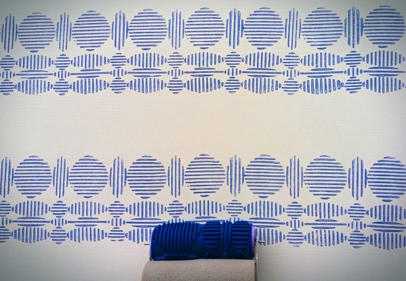 Rolling Pattern Design Paint Roller,no 36, Pattern,circular LINES Rubber Decor Roller, 15cm ...