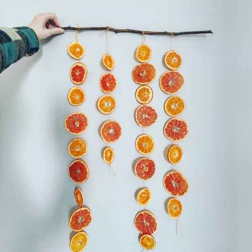 Hanging Citrus Garland Decoration Dried Orange and Etsy