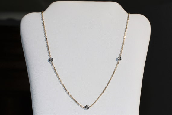 Diamond by the Yard Necklace Jewelry 3 Stones in 18 Karat | Etsy