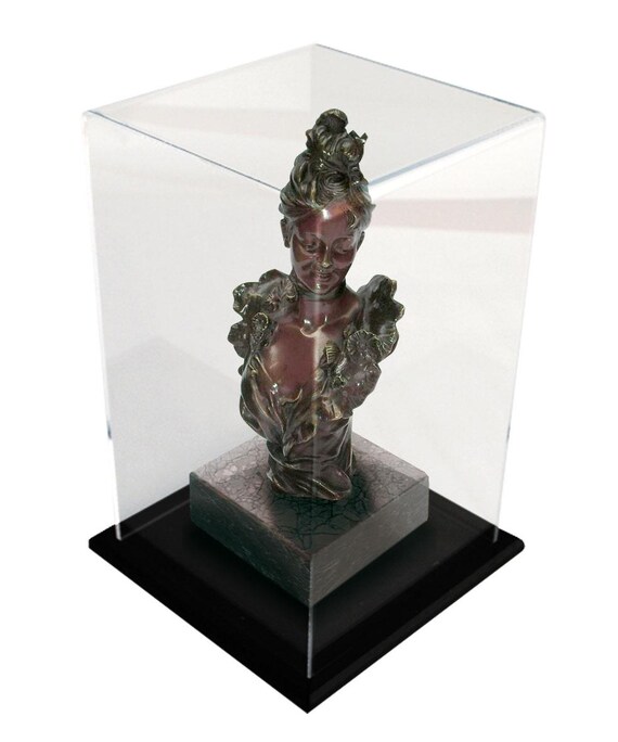 Vitrine De Collection En Plexiglas Avec Socle Bois – Hauteur 50 Cm – Fabriquée Main (neuve)