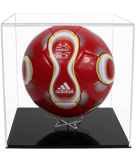 Vitrine pour ballon de football avec socle en plexiglas -  France