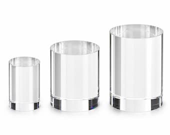 Round and cylindrical plexiglass base