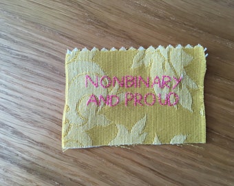 Parche no binario y orgulloso, Accesorio de regalo trans queer no binario, Regalo para ellos