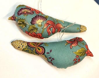 Boho Bird Ornament, Stuffed Bird, Gift Topper, Ornament, Holiday Gift