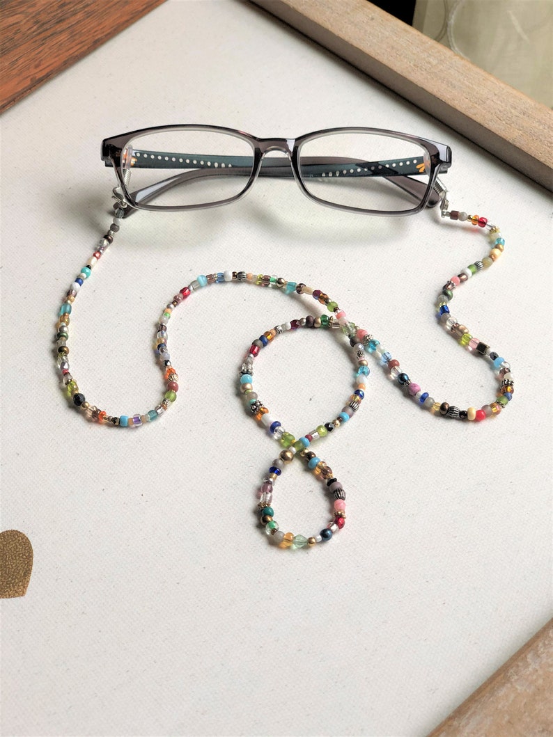 Colorful Eye Glasses Chain Beaded Chain Sunglasses Lanyard Etsy