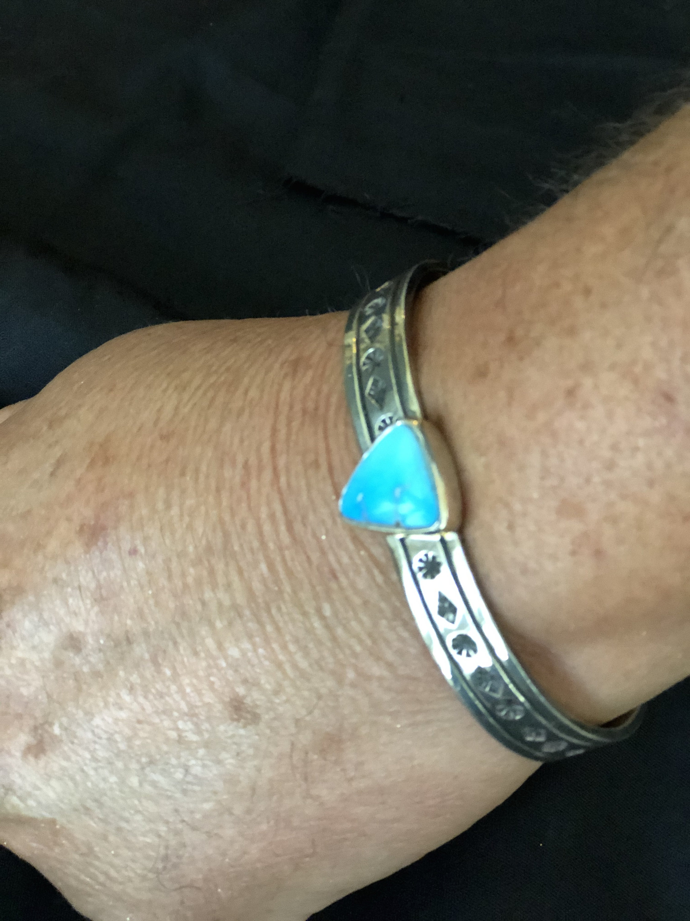 Men's Turquoise Cuff Bracelet. Sterling Silver. Natural Etsy