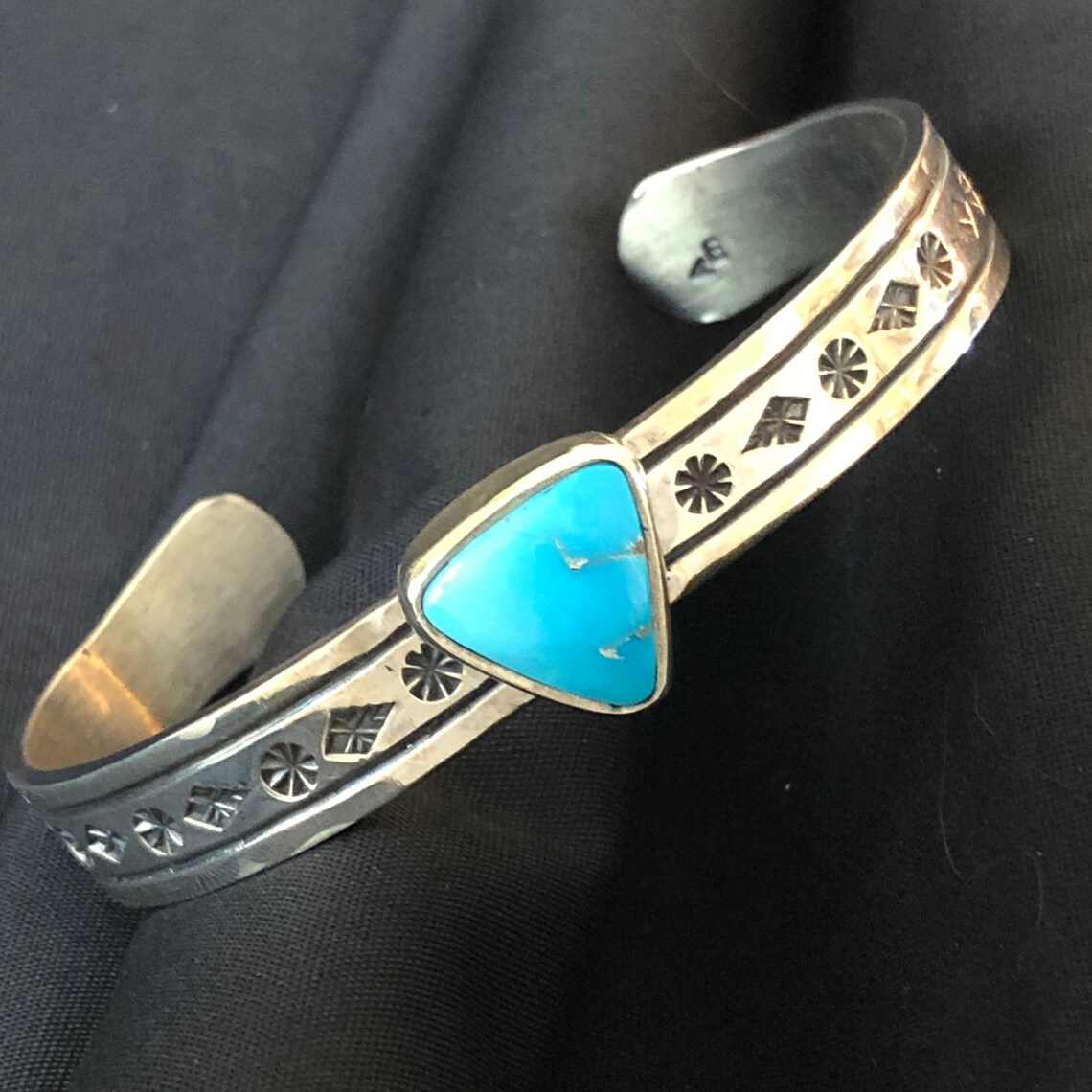 Men's Turquoise Cuff Bracelet. Sterling Silver. Natural Etsy