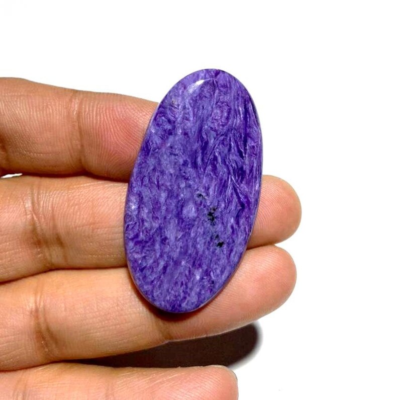 Charoite Marvelous Purple Charoite Cabochon Loose Gemstone Smooth Purple Charoite Cabochon For Pendant Making Gemstone {45x23}mm # 3135