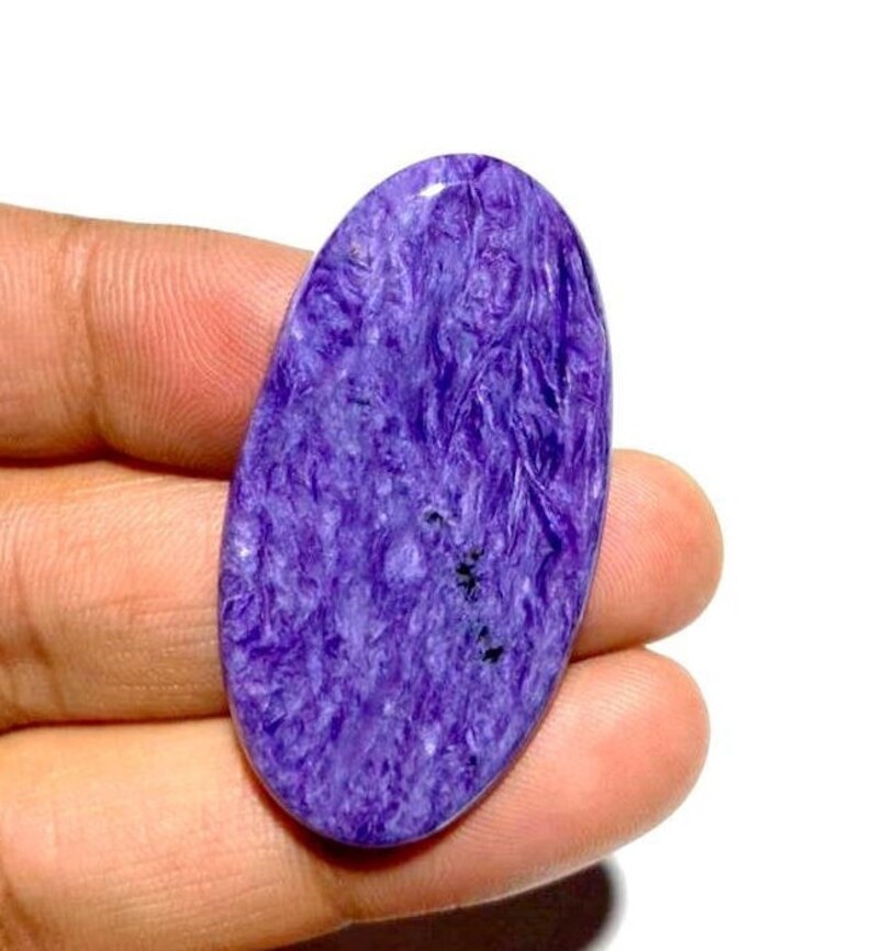 Charoite Marvelous Purple Charoite Cabochon Loose Gemstone Smooth Purple Charoite Cabochon For Pendant Making Gemstone {45x23}mm # 3135