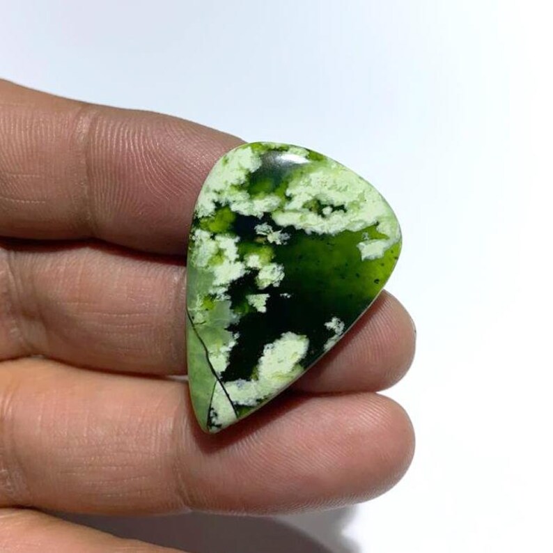 Chrome Chalcedony Excellent Top Grade Quality Natural Chrome Chalcedony Pear Shape Cabochon Loose Gemstone For Making Jewelry {33x22} # 2883