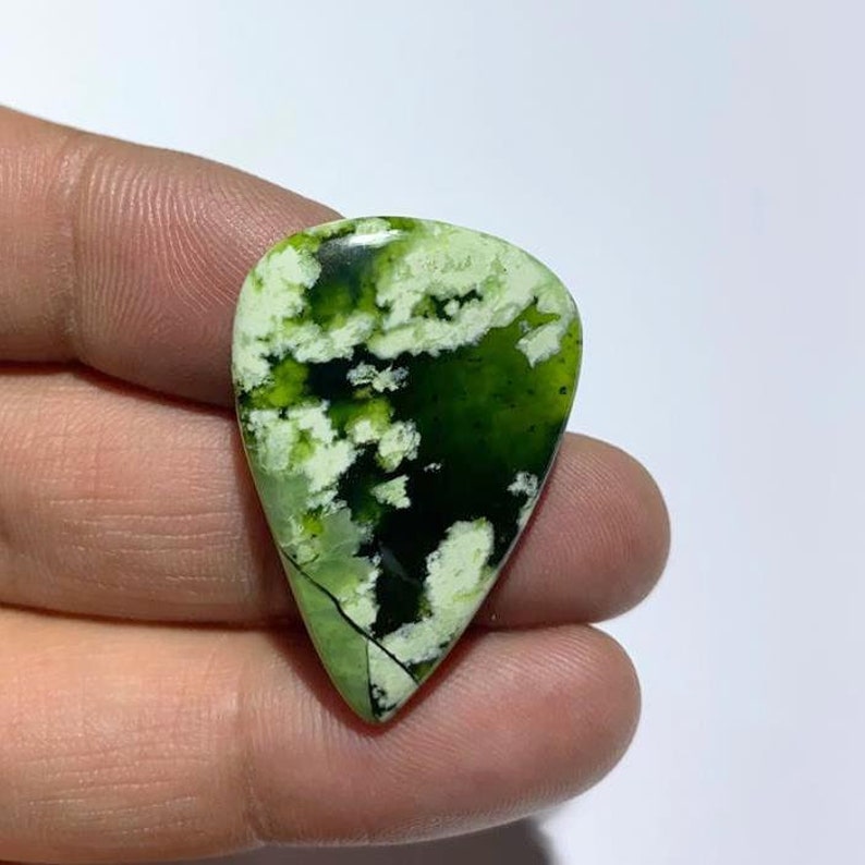 Chrome Chalcedony Excellent Top Grade Quality Natural Chrome Chalcedony Pear Shape Cabochon Loose Gemstone For Making Jewelry {33x22} # 2883