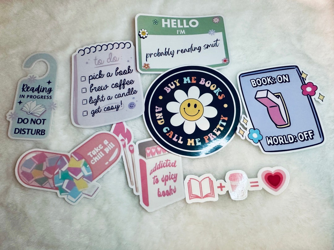 Reading Sticker Set - Etsy