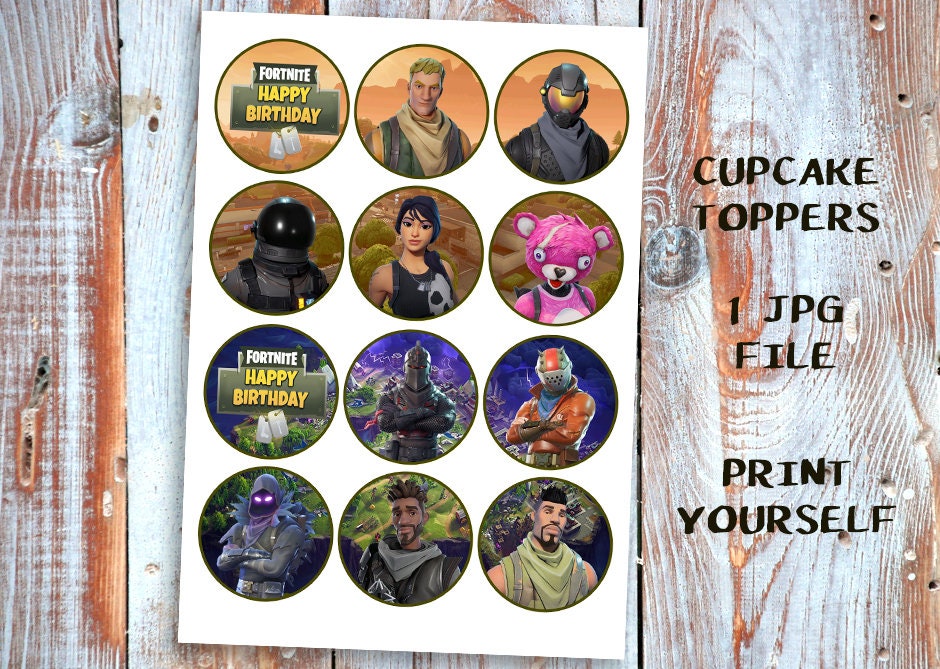 Fortnite cupcake toppers printables Fortnite Birthday | Etsy