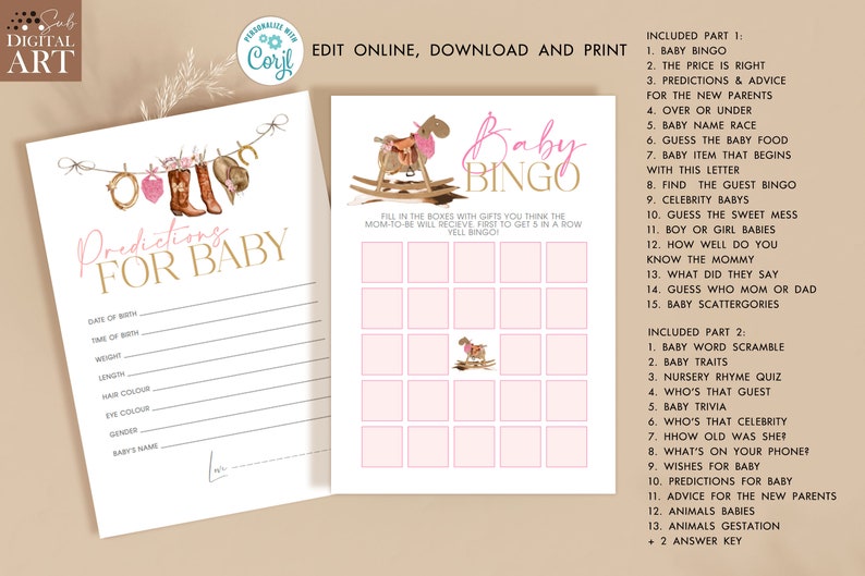 Cowgirl Baby Shower Decorations Rodeo Baby Shower Girl Etsy