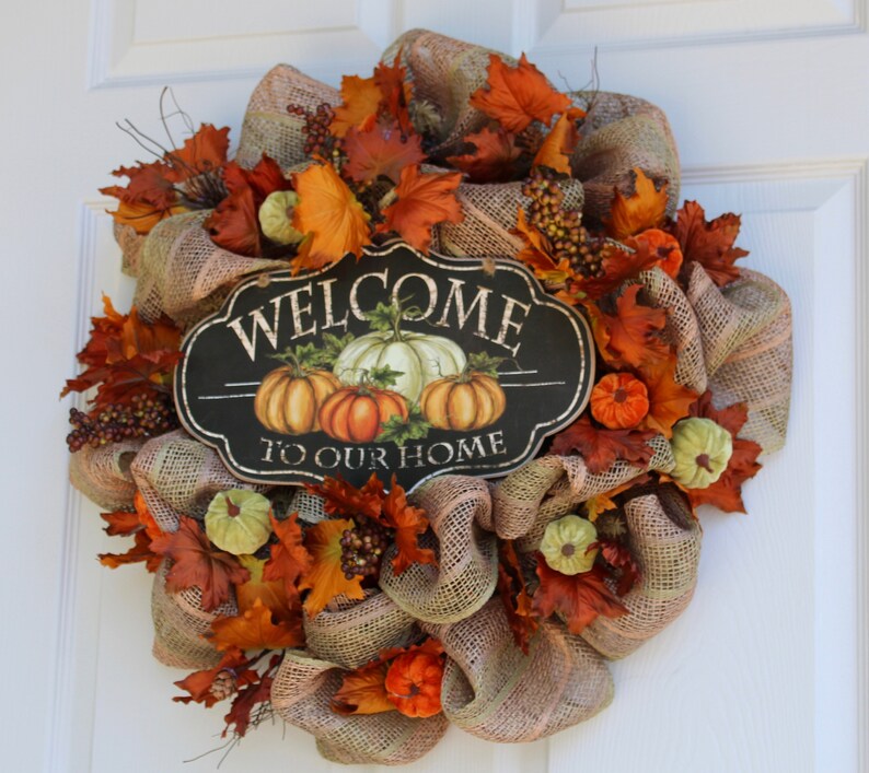 Front Door Wreath Fall Door Wreath Autumn Wreath Fall Decorations Welcome Wreath Best Fall Door Wreath Fall Wreath Autumn Door Wreath