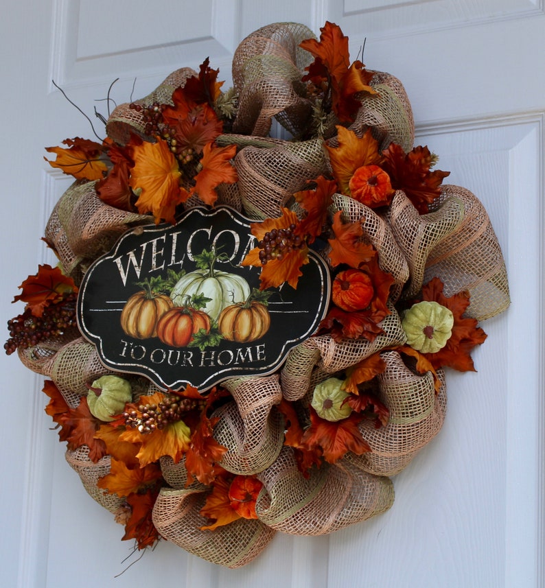 Front Door Wreath Fall Door Wreath Autumn Wreath Fall Decorations Welcome Wreath Best Fall Door Wreath Fall Wreath Autumn Door Wreath