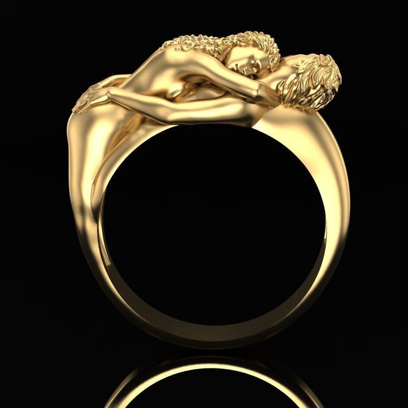 Valentines ring Embrace love and care couple ring Rude unique jewellery
