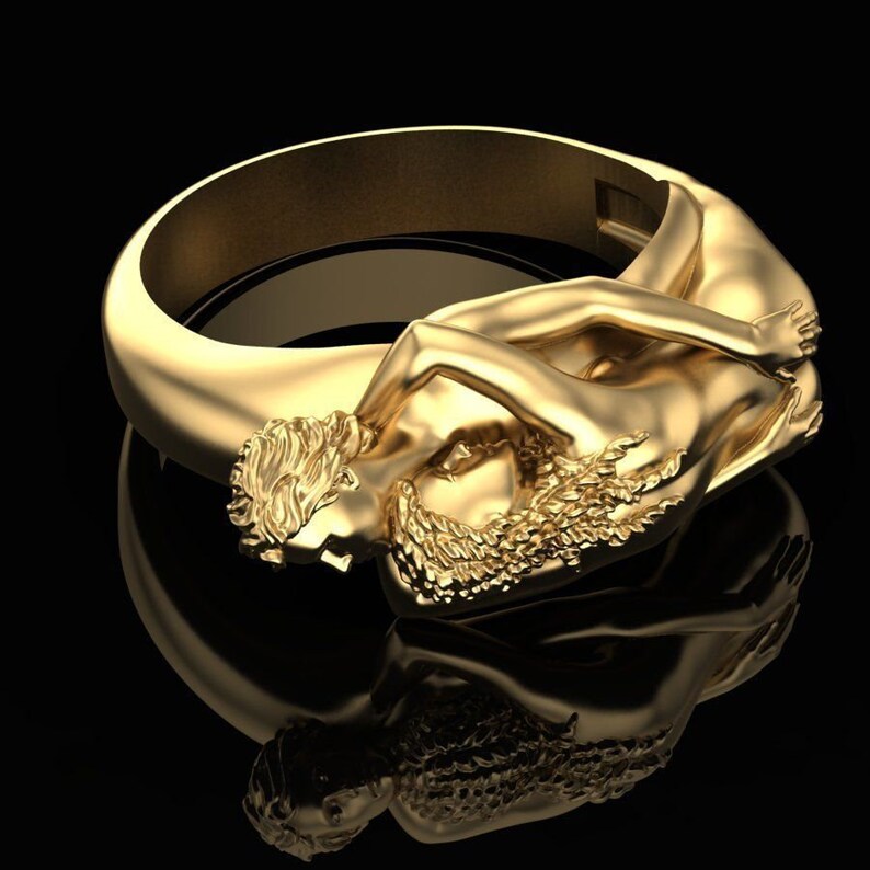 Valentines ring Embrace love and care couple ring Rude unique jewellery