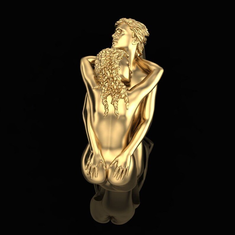 Valentines ring Embrace love and care couple ring Rude unique jewellery