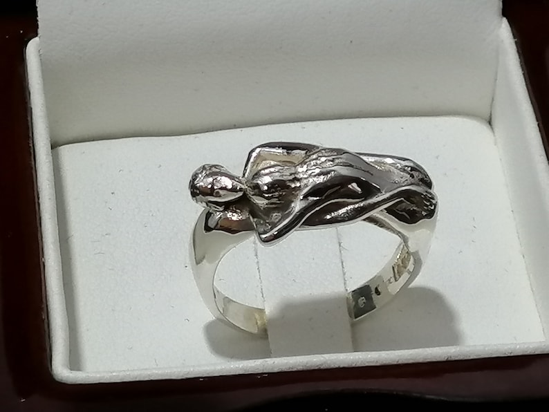 Valentines ring Embrace love and care couple ring Rude unique jewellery