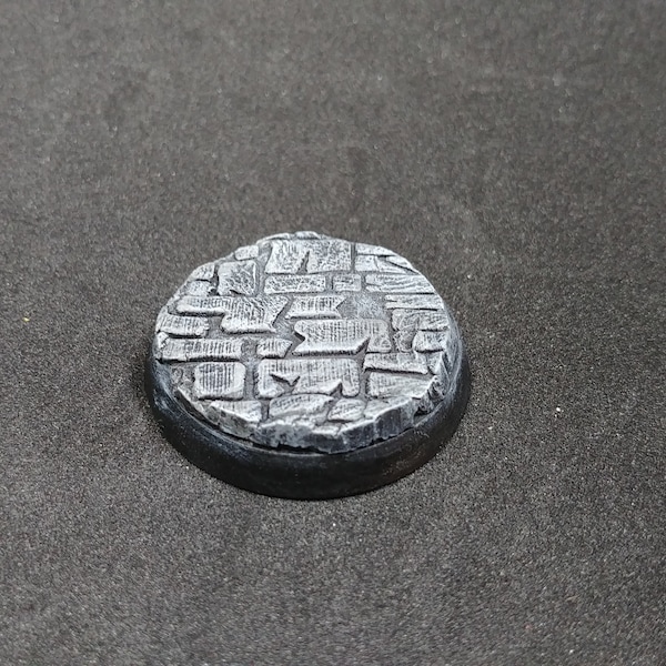 Cobblestone Texture - Gray Stone Finish Clay Bases for Miniatures, Wargaming, or RPG