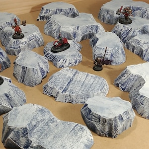 Wargaming Terrain - Large Box Set of Hills Ice Finish