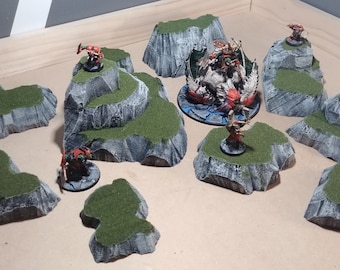Wargaming Terrain - Tall Hills Large Box Set of Hills Grass Finish