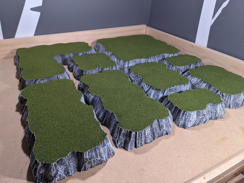 thumbnail image 2 of Large Box Set Of Painted Platform Hills Wargaming Terrain With Grass Finish 2 of 5