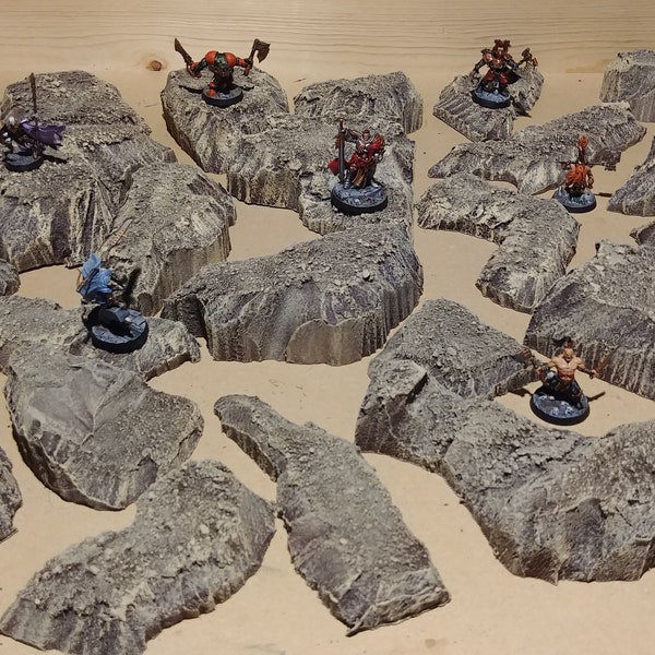 Wargaming Terrain - Large Box Set of Hills Wasteland or Desert Finish