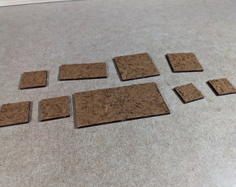 Rough Earth Texture Brown- Square and Rectangle Bases for Warhammer Old World, Fantasy, Wargaming, or RPG