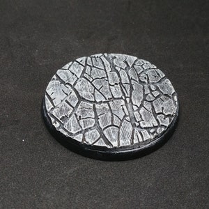 Broken Ground Texture - Gray Stone Finish Clay Bases for Miniatures, Wargaming, or RPG
