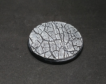 Broken Ground Texture - Gray Stone Finish Clay Bases for Miniatures, Wargaming, or RPG