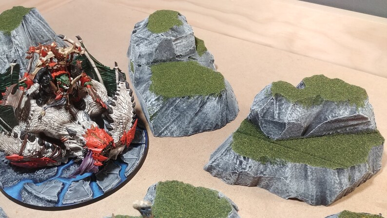 thumbnail image 2 of Large Box Set Of Painted Platform Hills Wargaming Terrain With Grass Finish 2 of 5