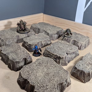 Wargaming Terrain - Medium Box Set of Platform Hills Wasteland or Desert Finish
