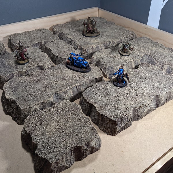 Wargaming Terrain - Large Box Set of Platform Hills Wasteland or Desert Finish