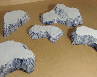 Wargaming Terrain - Small Box Set of Hills Snow Finish