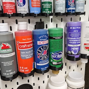 Hobby Storage - Ikea Skadis Peg Board paint racks for 8 oz Bottle Acrylic Craft  Paint Holders