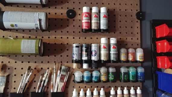 Hobby Storage 2 Oz Bottle Acrylic Paint Racks Holders for Peg Board 