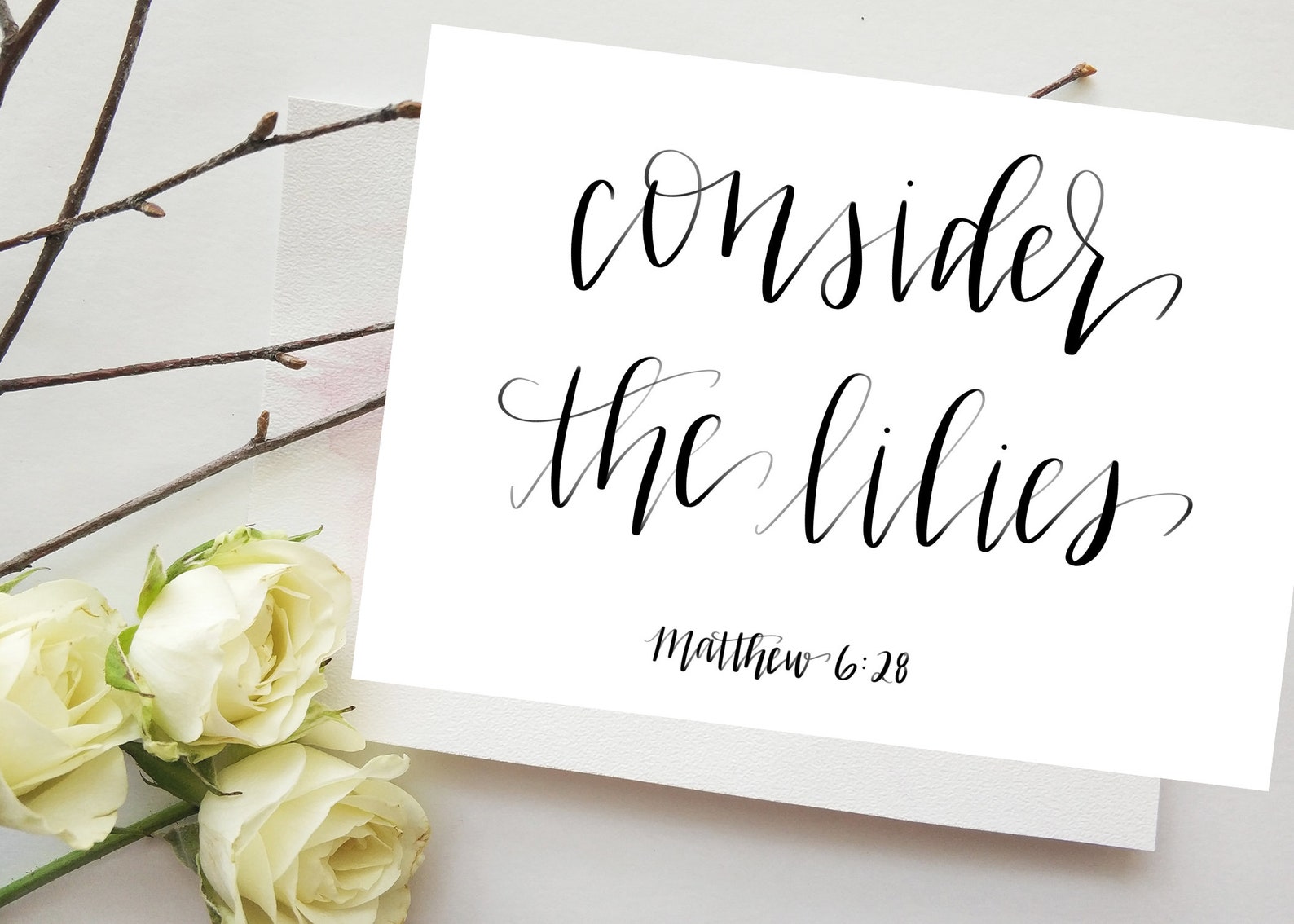 Printable Bible Verse Consider the Lilies Matthew 628 Etsy