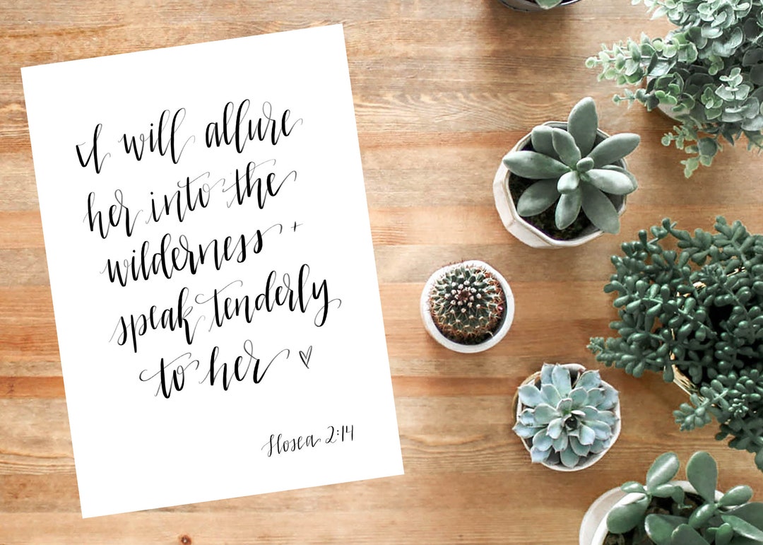 Printable Bible Verse I Will Allure Her Into the Wilderness Etsy