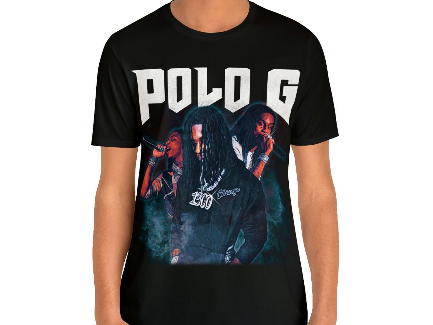 Gildan Polo G merch G Logo T-Shirt Polo G Shirt Rapper Shirt YH-PLG02-SHIRT / Black / XL